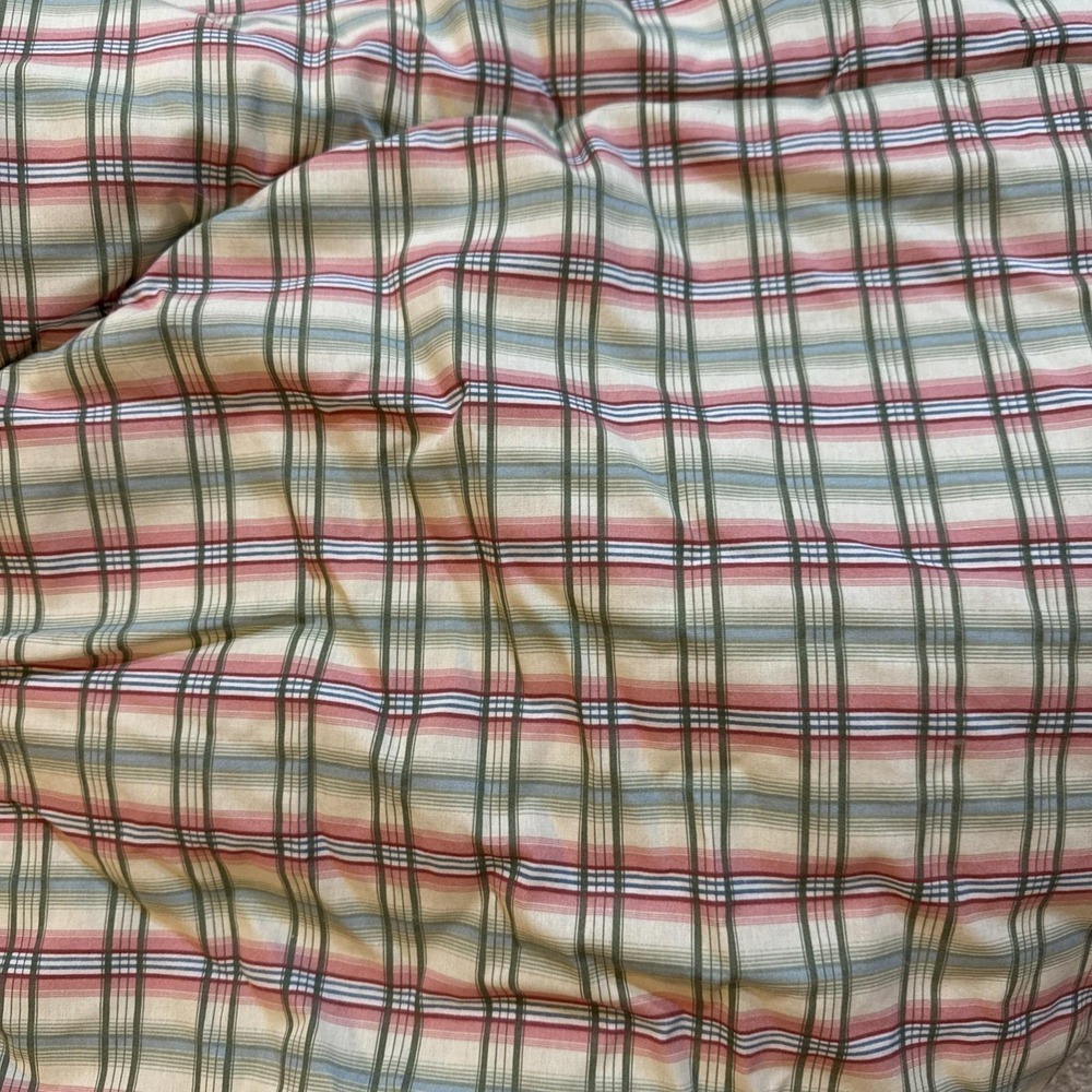 Vintage Martex Sanderson King Comforter Floral Plaid Reversible Ruffle Made USA - Picture 4 of 8
